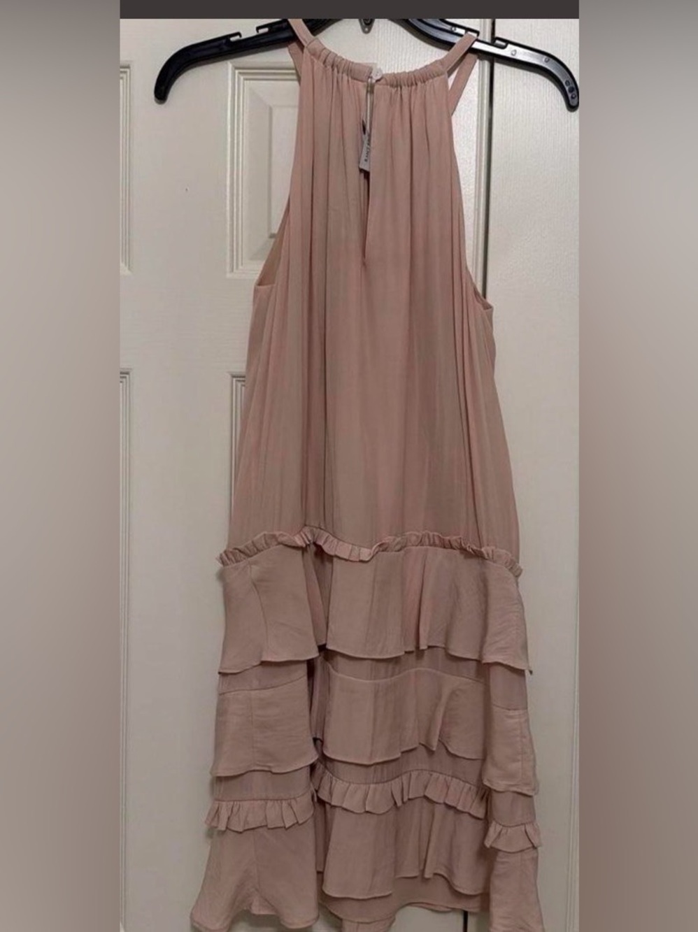Ramy Brook Dusty Rose Ruffle Tiered Halter Maxi Dress - Size 6 - Picture 3 of 6